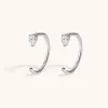 Dewdrop Huggie Earrings in Titanium sold by Maison Miru