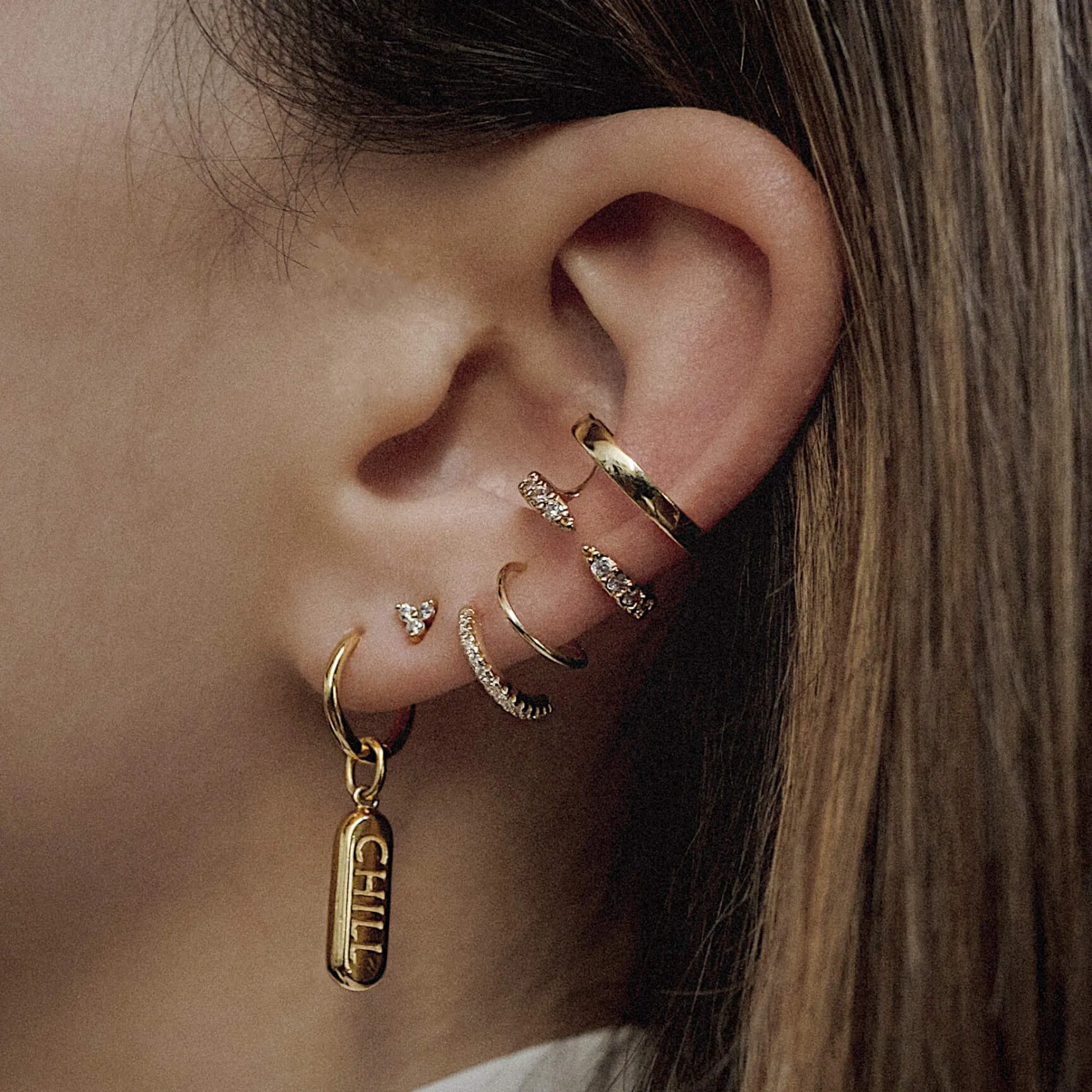 Mini Crystal Trinity Studs in Titanium sold by Maison Miru product image thumbnail 4