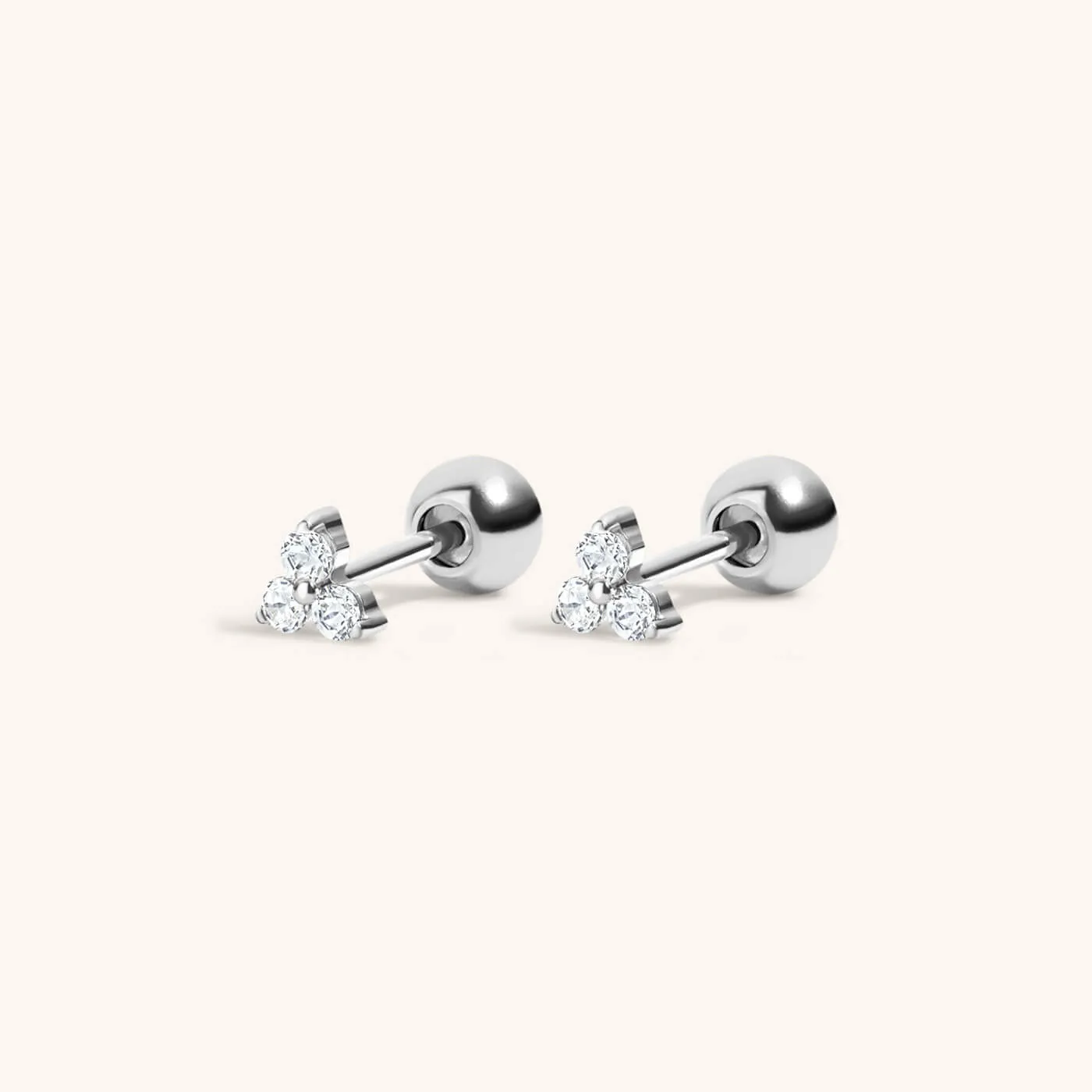 Mini Crystal Trinity Studs in Titanium sold by Maison Miru product image thumbnail 5