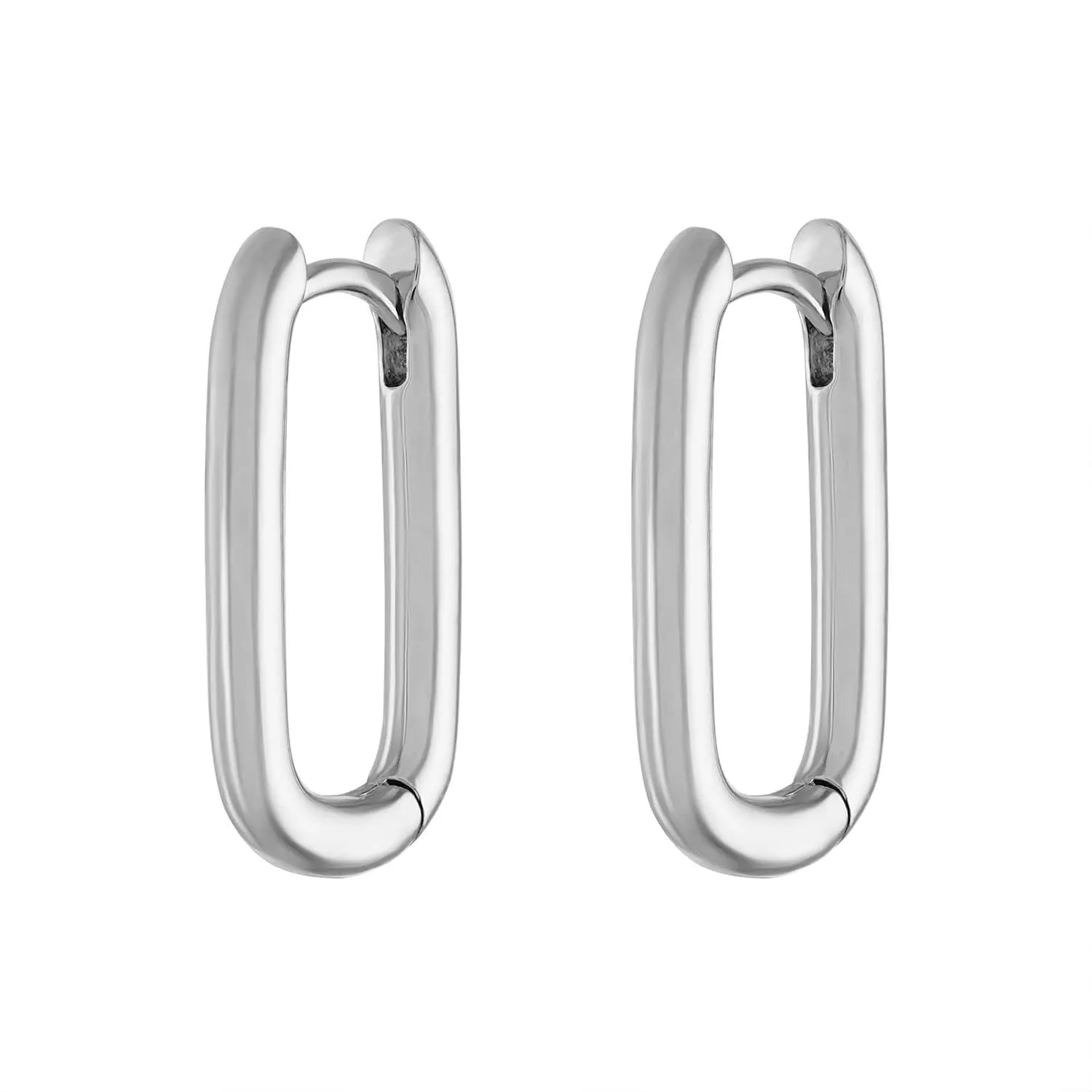 Bold Halo Oval Hoop Earrings in Sterling Silver sold by Maison Miru