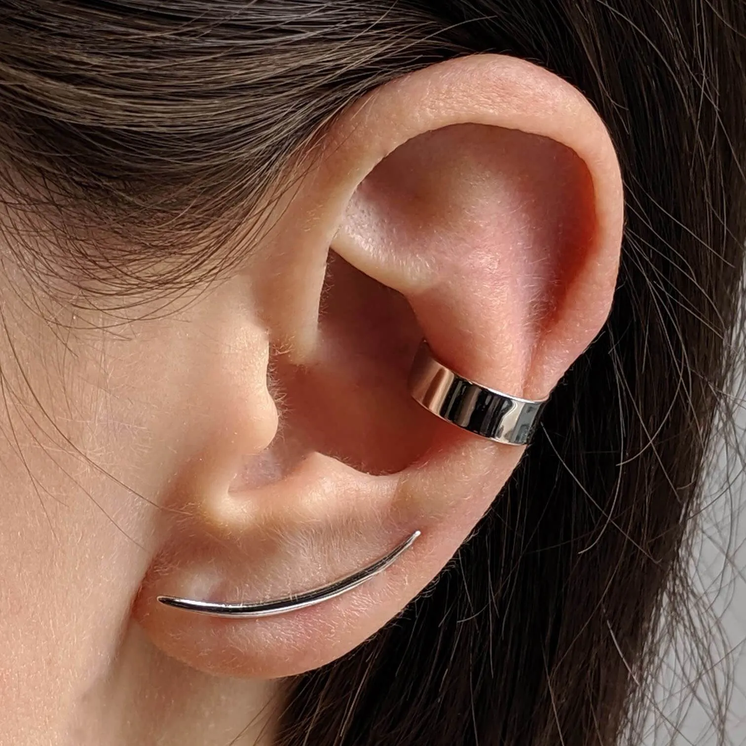 Essential Ear Cuff Trio in Sterling Silver sold by Maison Miru product image thumbnail 3