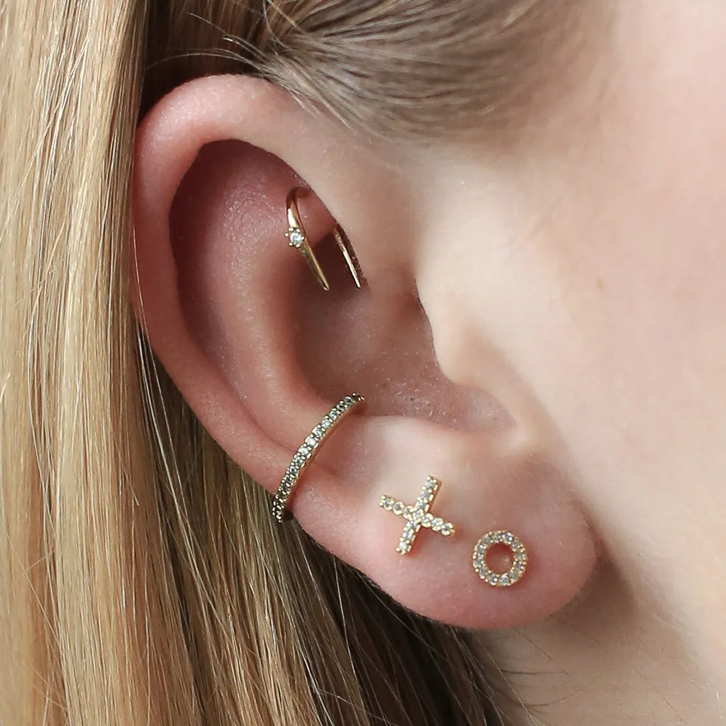 Sample Item: Pave X and O Studs in Sterling Silver sold by Maison Miru product image thumbnail 2