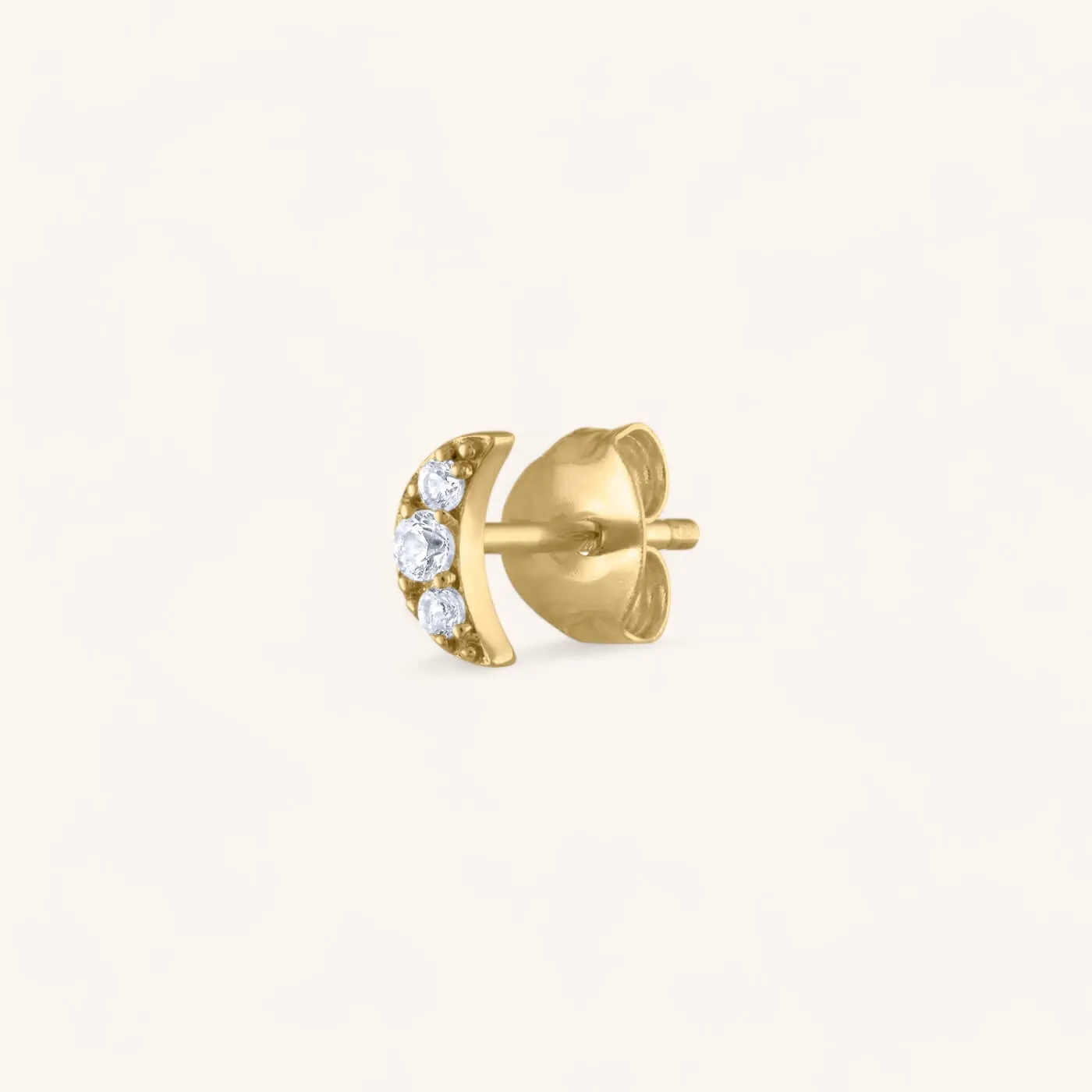 Pave Moon Studs in 14k Gold sold by Maison Miru product image thumbnail 4