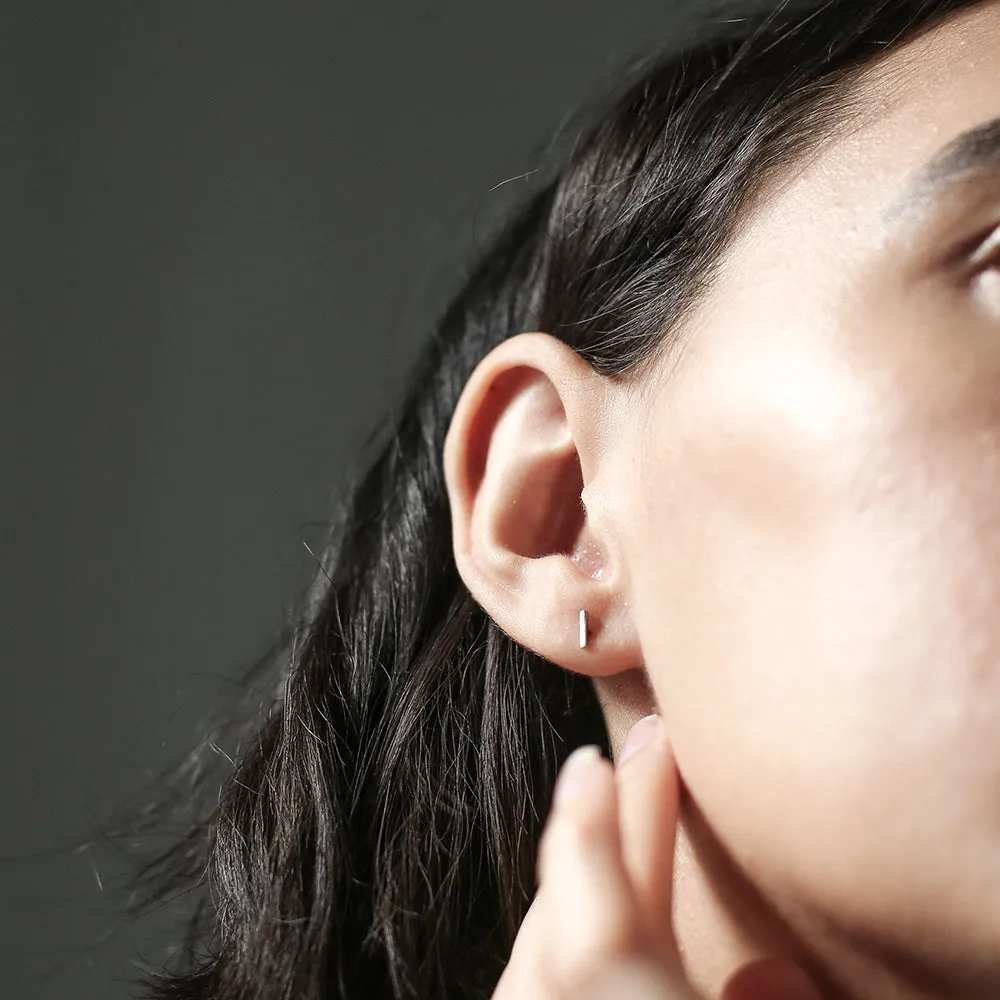 Little Bar Studs in Sterling Silver sold by Maison Miru product image thumbnail 2