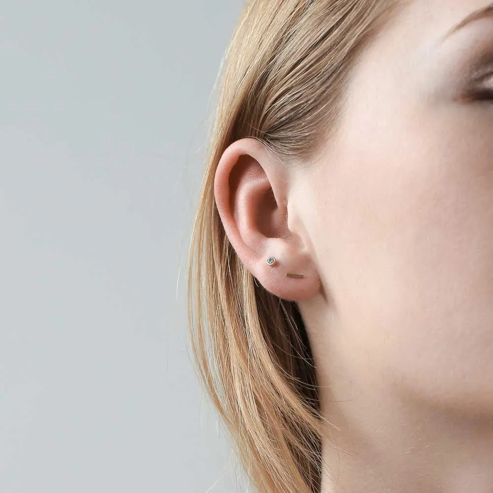 Little Bar Studs in Sterling Silver sold by Maison Miru product image thumbnail 3