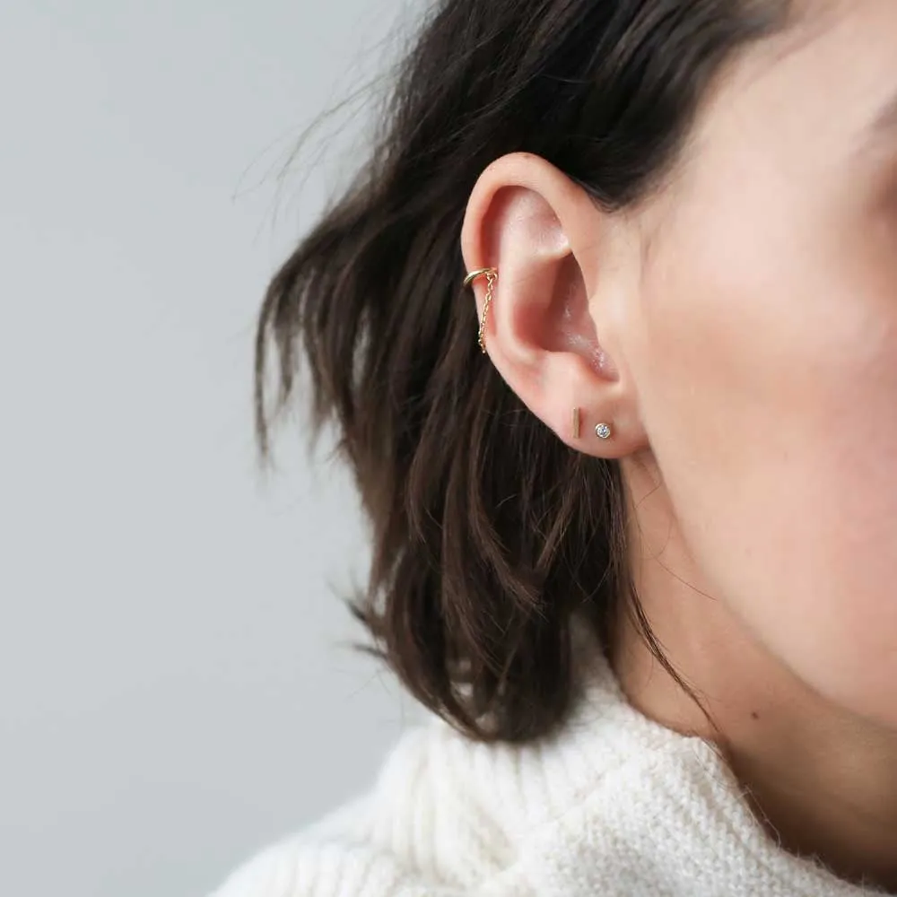 Little Bar Studs in Sterling Silver sold by Maison Miru product image thumbnail 4