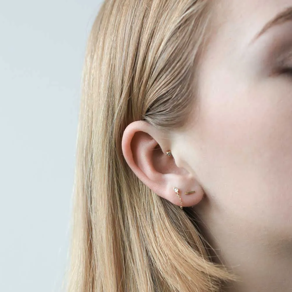 Little Bar Studs in Sterling Silver sold by Maison Miru product image thumbnail 5