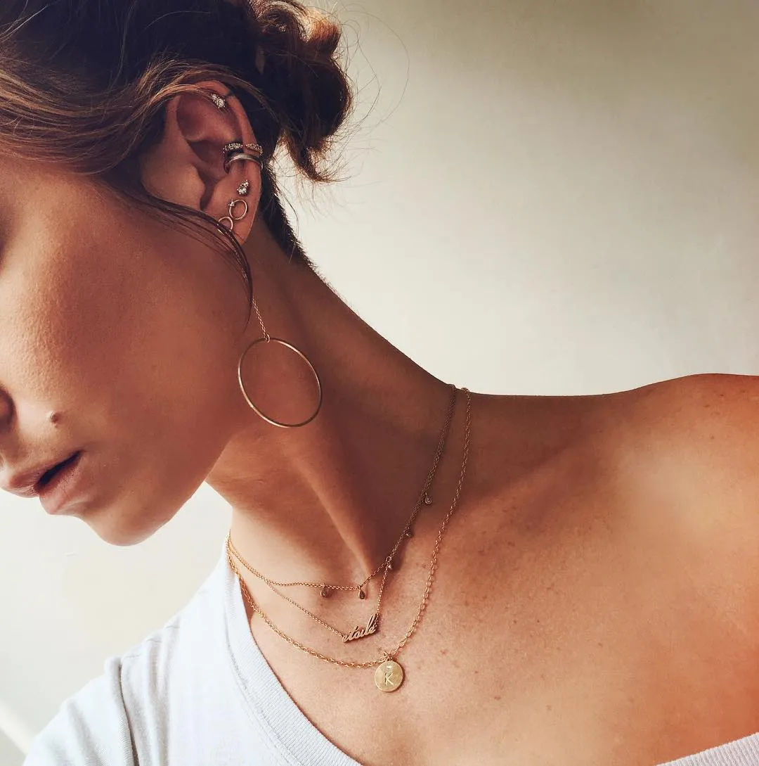 Gaia Crystal Studs in 14k Gold sold by Maison Miru product image thumbnail 4