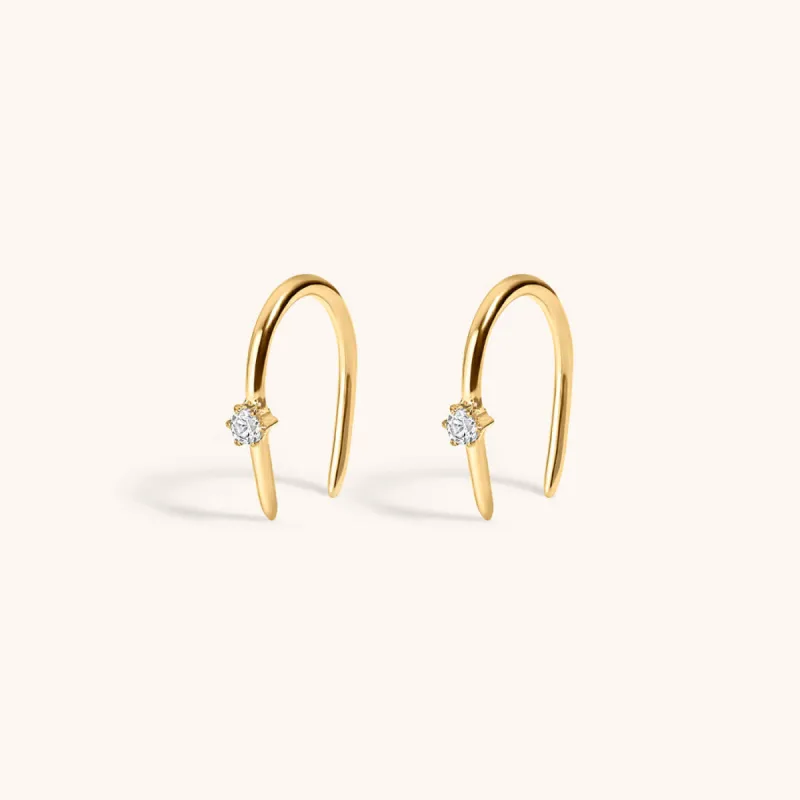 Shooting Star Open Hoop Earrings sold by Maison Miru