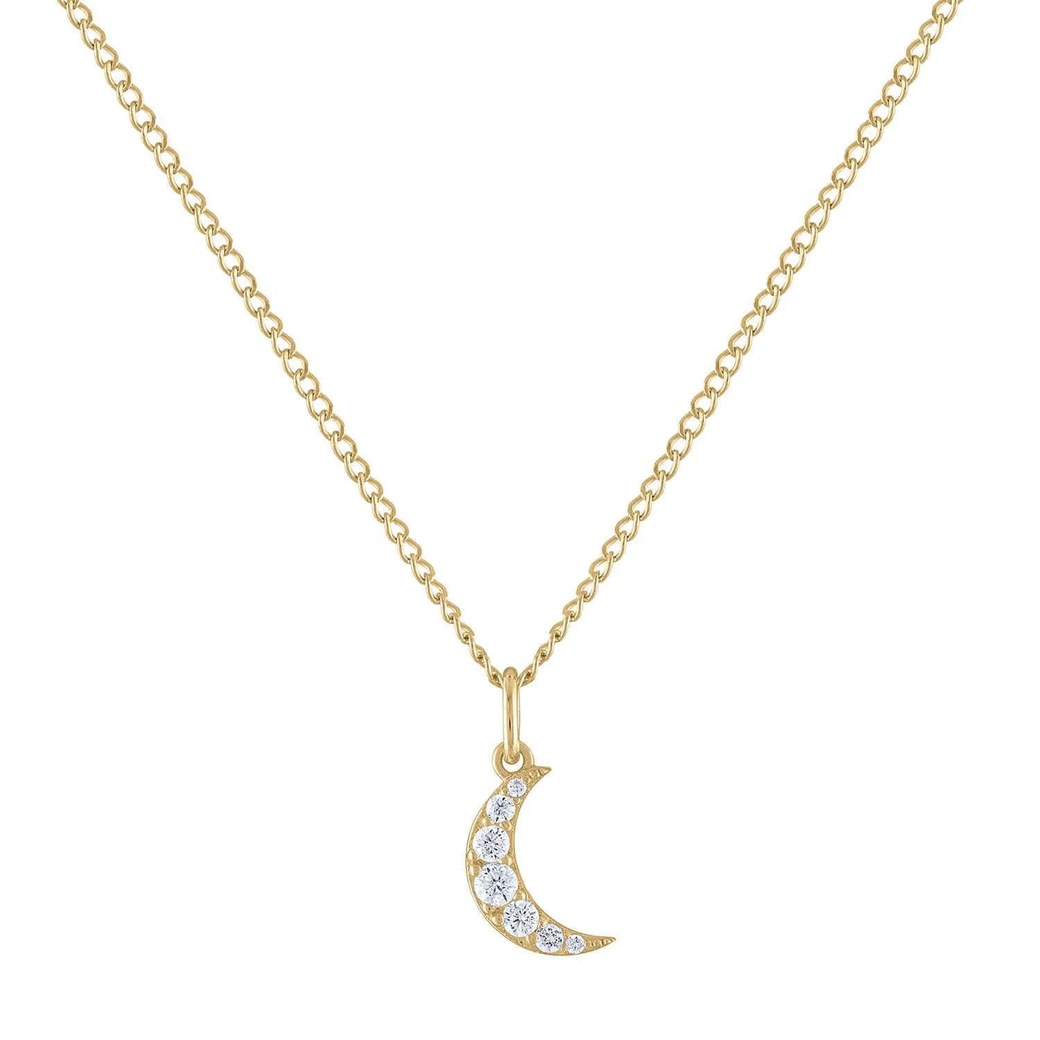 Mini Pave Moon Charm Necklace sold by Maison Miru product image thumbnail 2