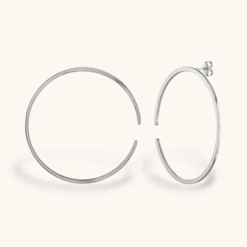 Large Illusion Hoops in Sterling Silver sold by Maison Miru