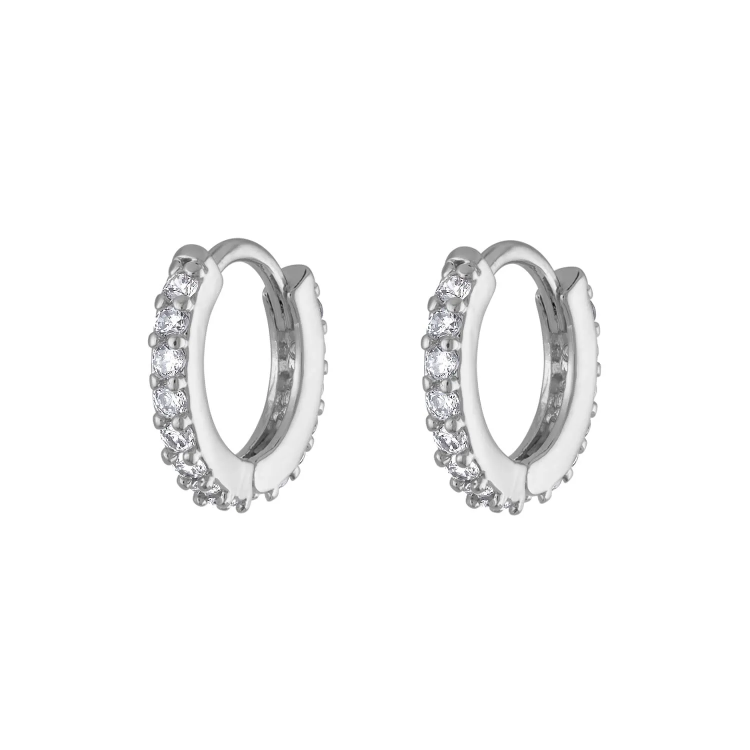 Mini Eternity Hoop Earrings in Sterling Silver sold by Maison Miru