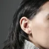 Shooting Star Open Hoop Earrings in Sterling Silver sold by Maison Miru