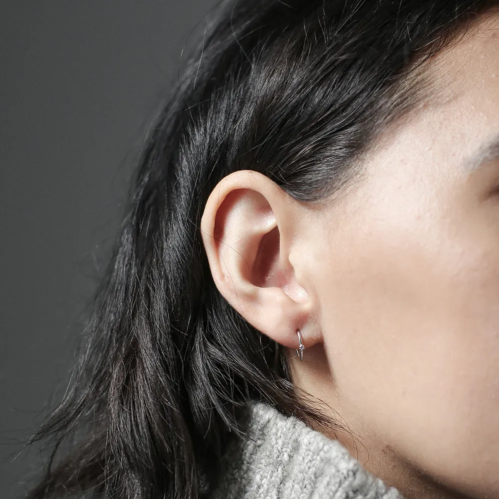 Shooting Star Open Hoop Earrings in Sterling Silver sold by Maison Miru product image thumbnail 2
