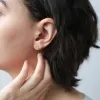 Shooting Star Open Hoop Earrings in Sterling Silver sold by Maison Miru