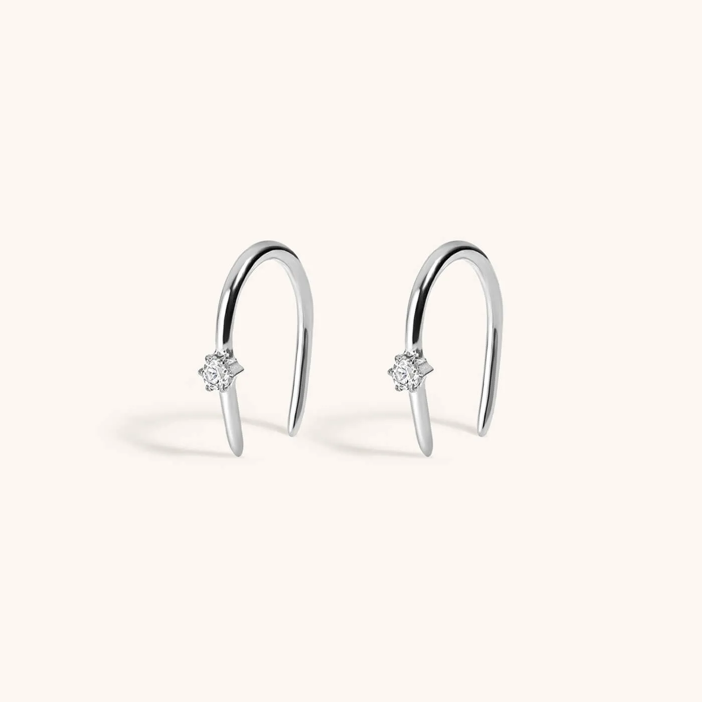 Shooting Star Open Hoop Earrings in Sterling Silver sold by Maison Miru