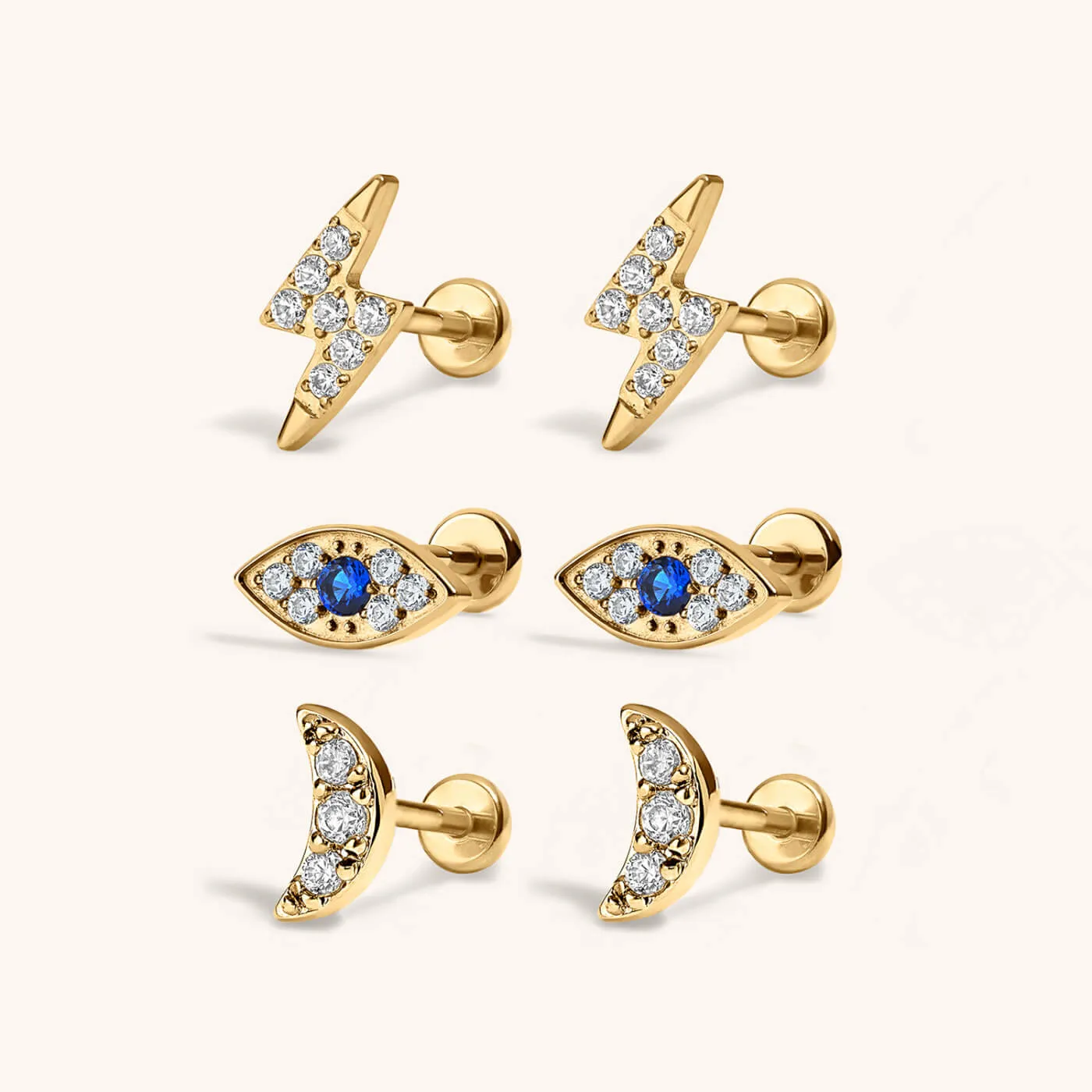 Good Luck Nap Earrings Trio sold by Maison Miru