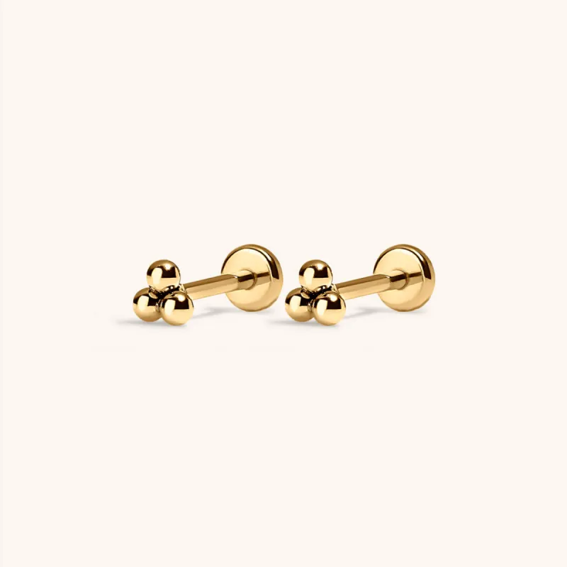 Tiny Trinity Nap Earrings sold by Maison Miru