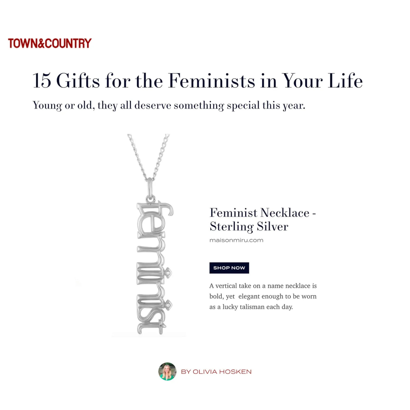 Feminist Charm Necklace sold by Maison Miru product image thumbnail 3