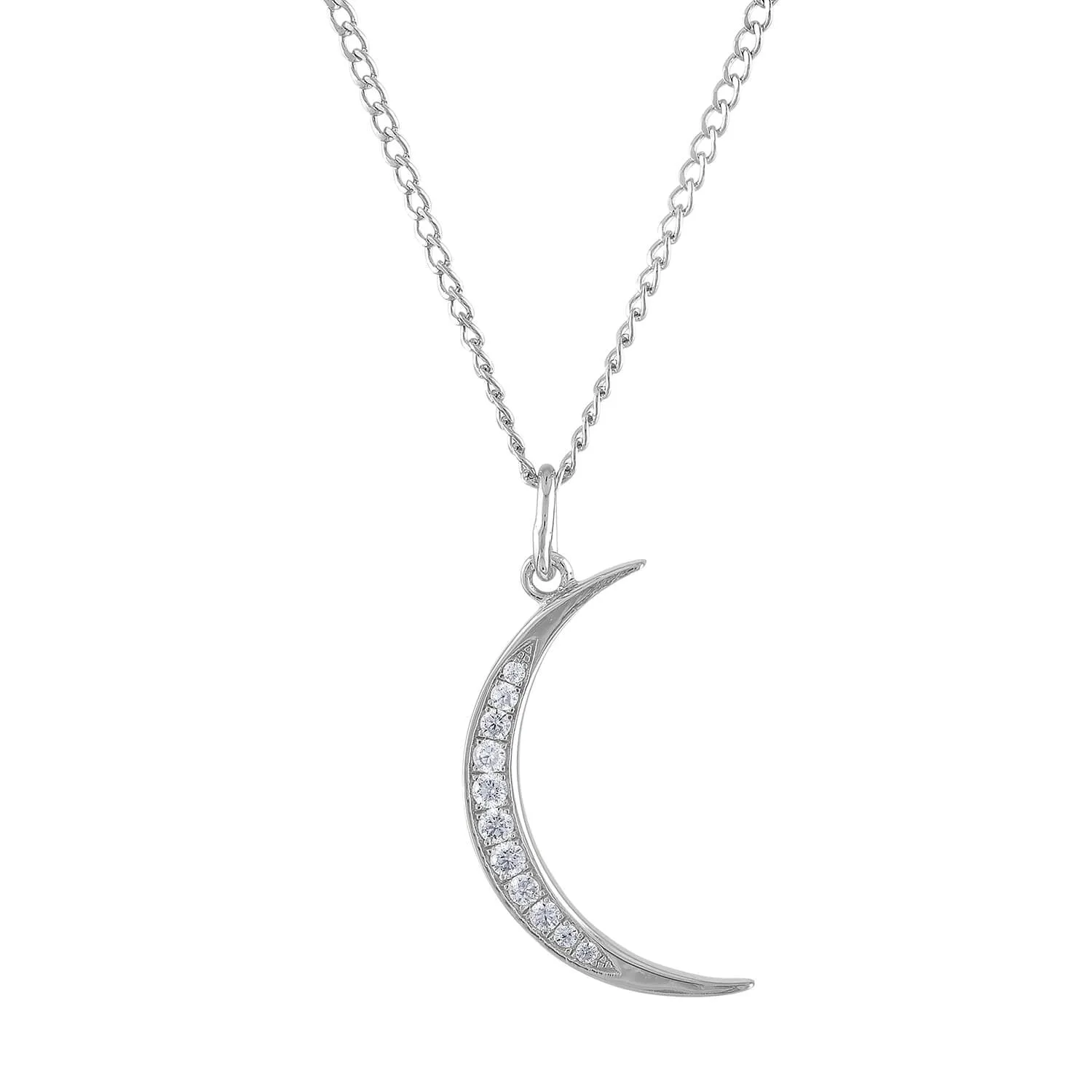 Pave Moon Charm Necklace sold by Maison Miru