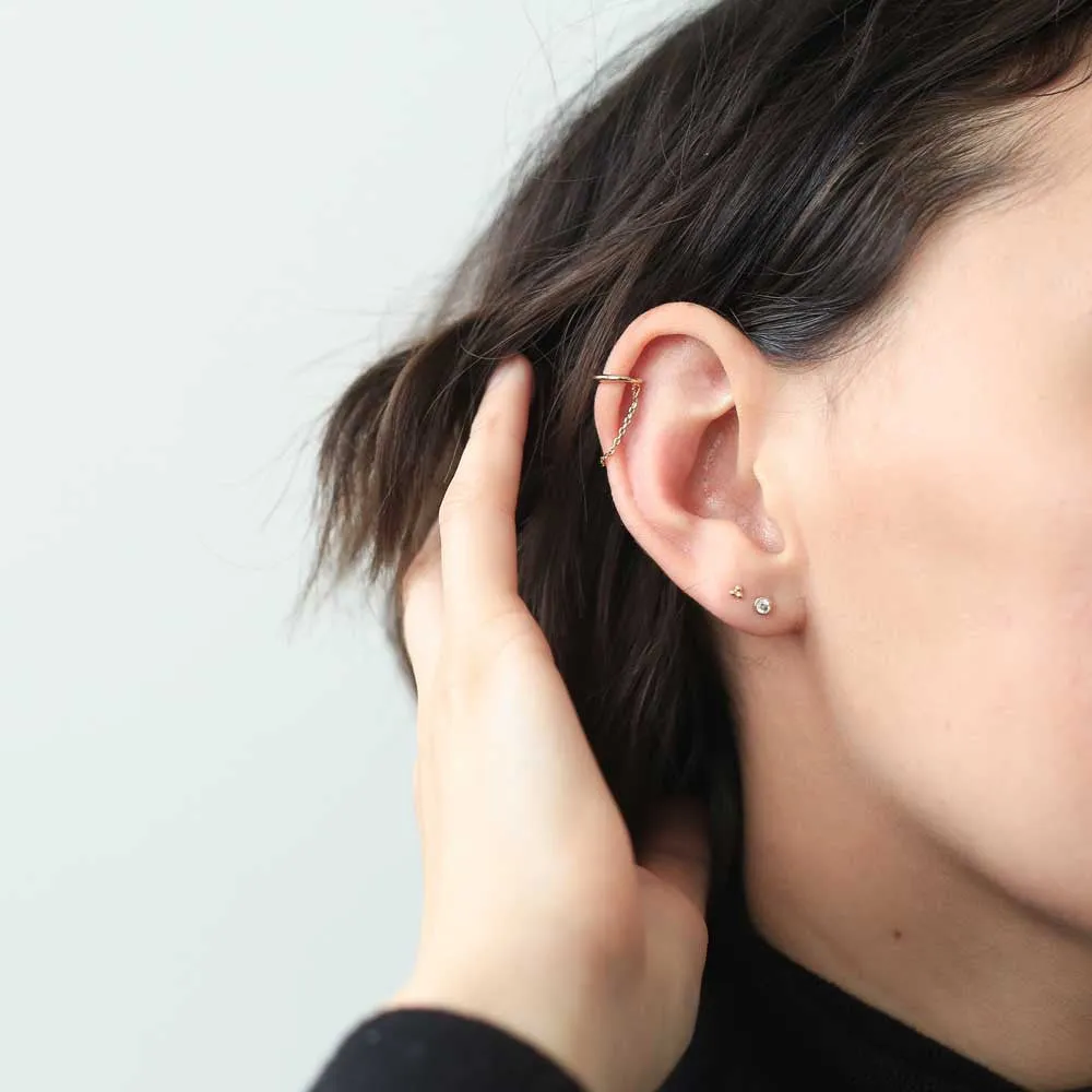 Sample Item: Tiny Trinity Studs in Sterling Silver sold by Maison Miru product image thumbnail 5