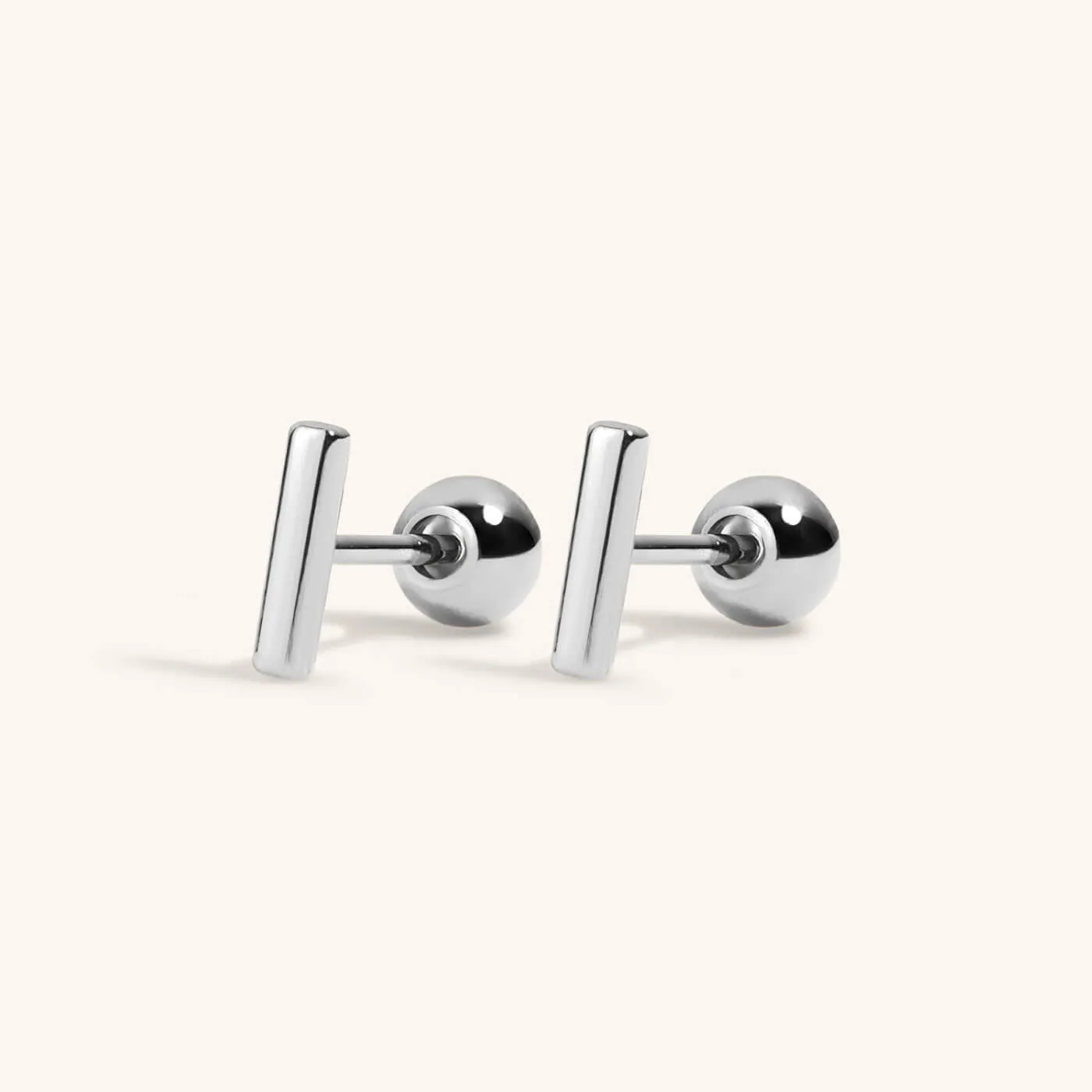 Little Bar Studs in Titanium sold by Maison Miru product image thumbnail 4
