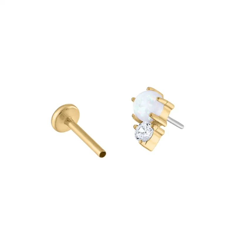 Sample Item: Wish and Hope Opal Push Pin Flat Back Earring sold by Maison Miru
