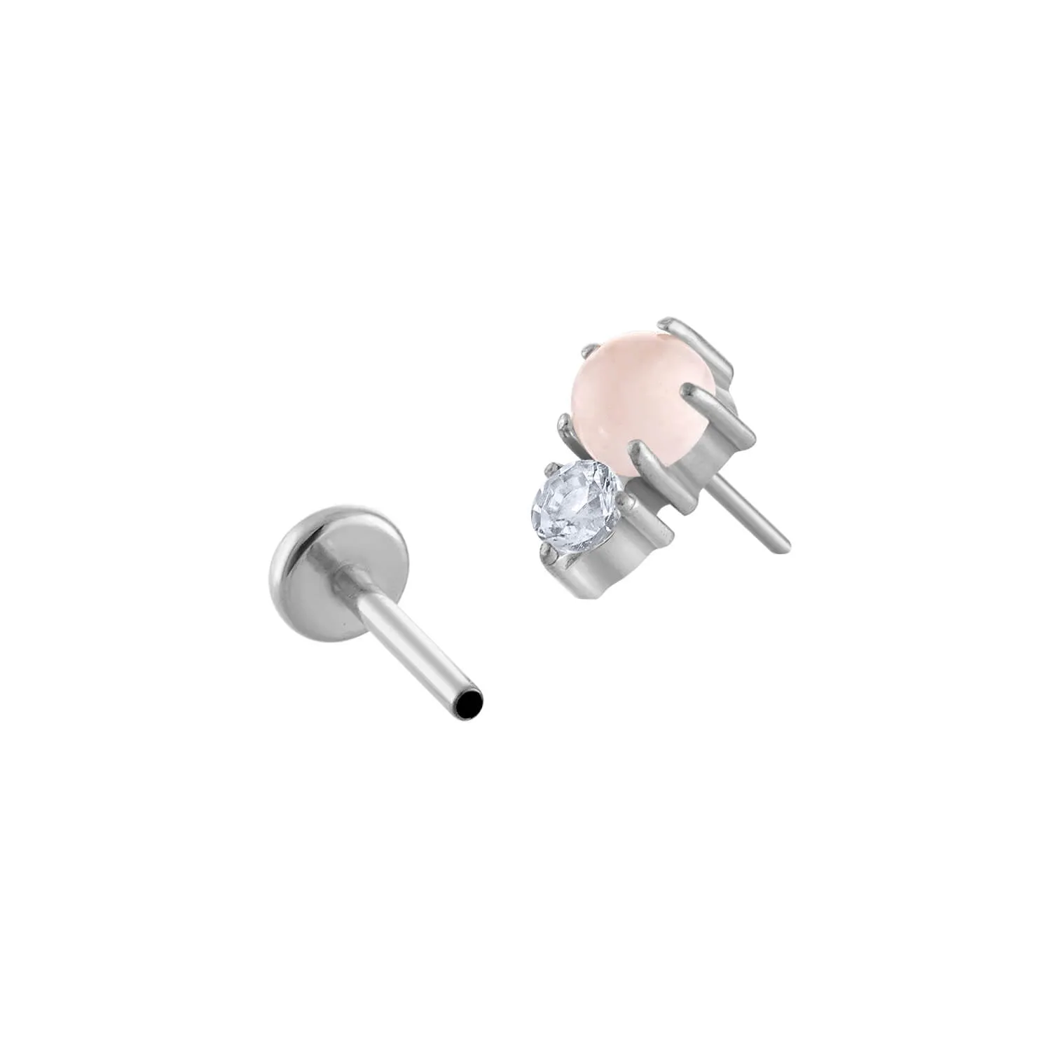 Sample Item: Pink Quartz and White Topaz Nap Earrings sold by Maison Miru product image thumbnail 5