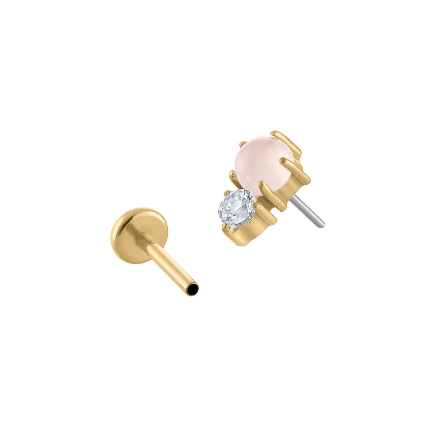 Sample Item: Pink Quartz and White Topaz Nap Earrings sold by Maison Miru product image thumbnail 3