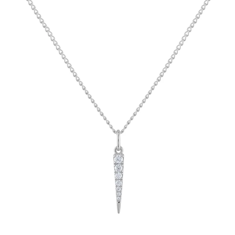 Pave Spike Charm Necklace sold by Maison Miru