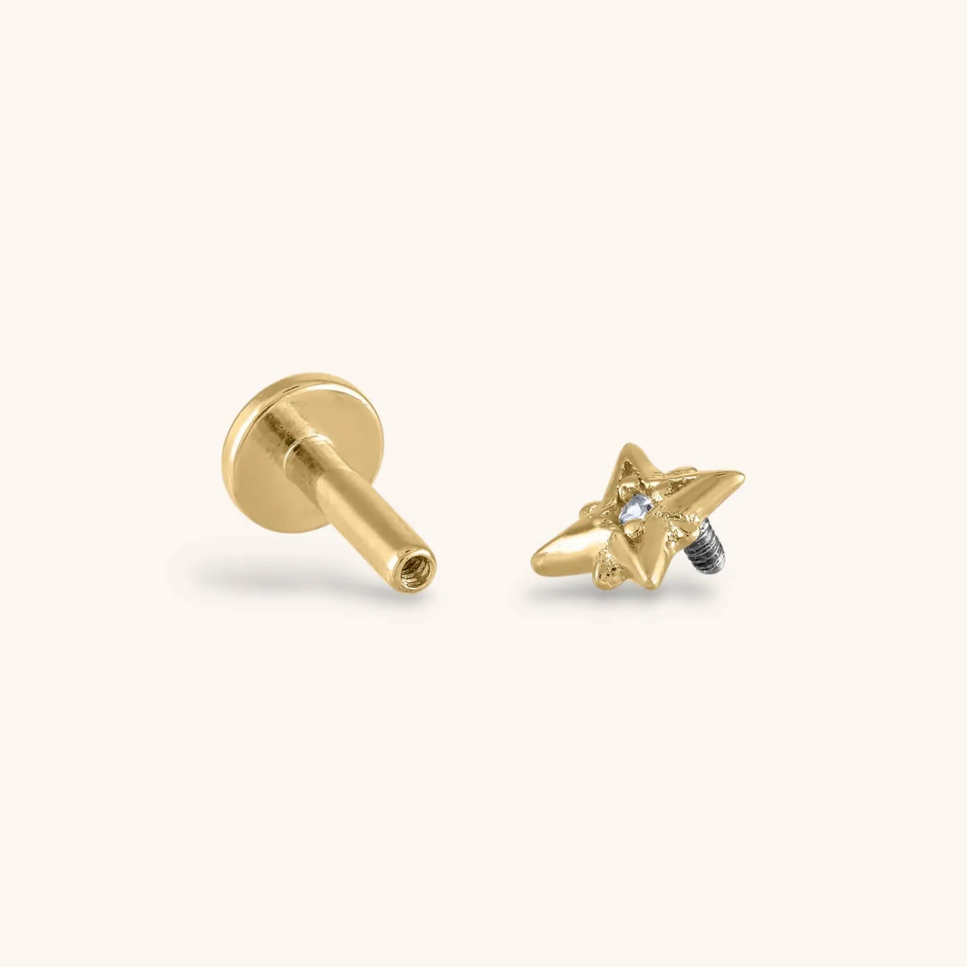 North Star Threaded Flat Back Earring sold by Maison Miru product image thumbnail 4