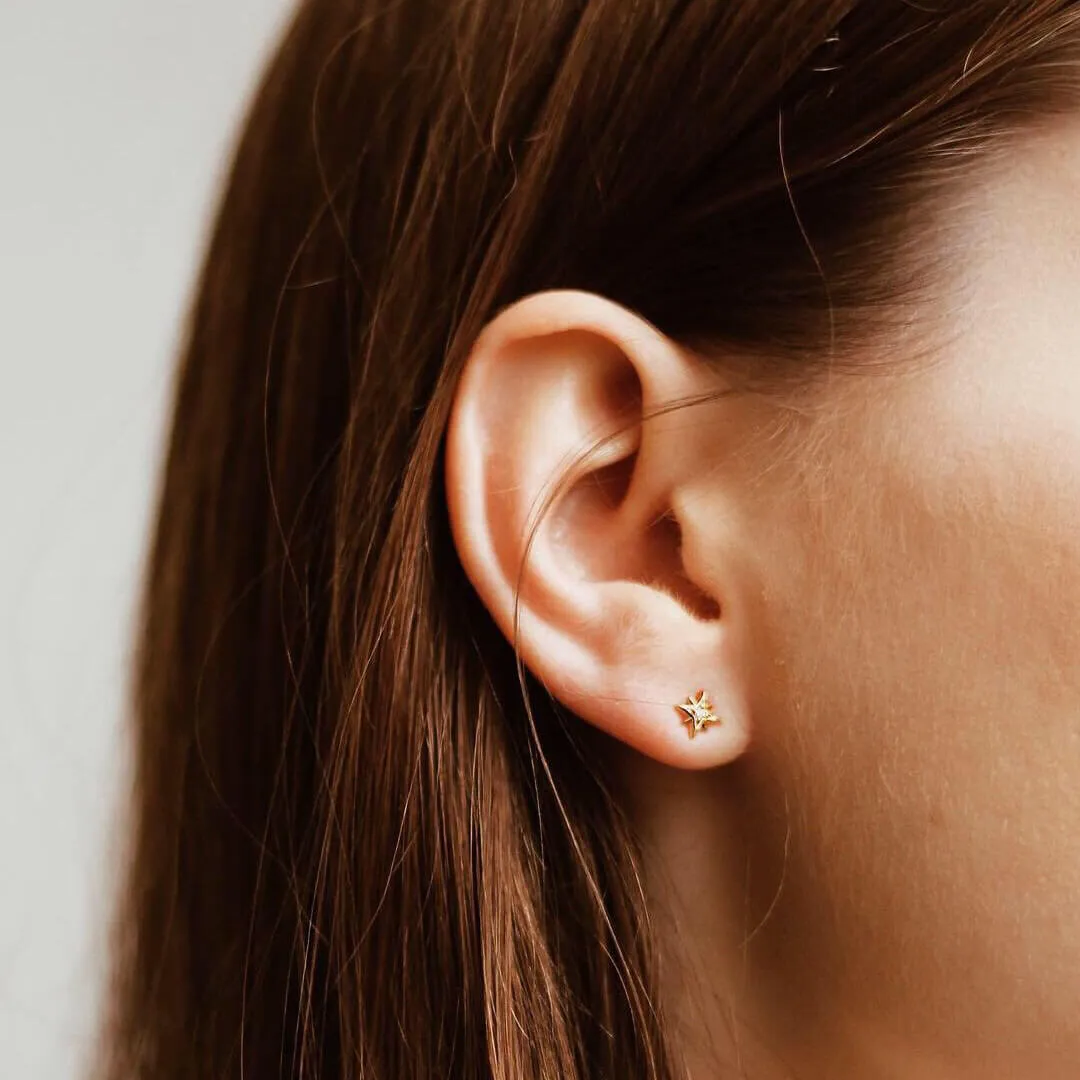 North Star Threaded Flat Back Earring sold by Maison Miru product image thumbnail 2