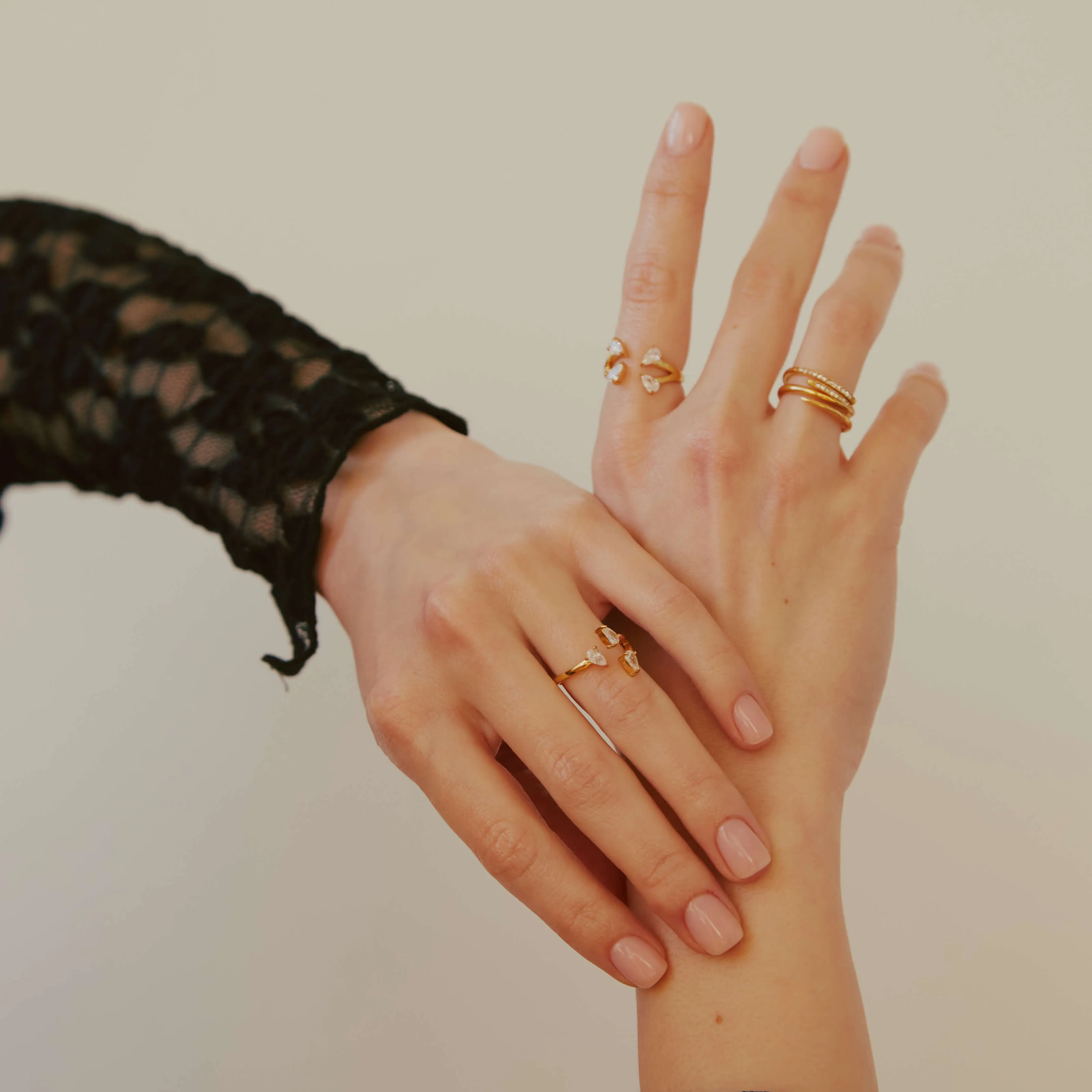 Floating Dewdrop Stacking Ring IV sold by Maison Miru product image thumbnail 4