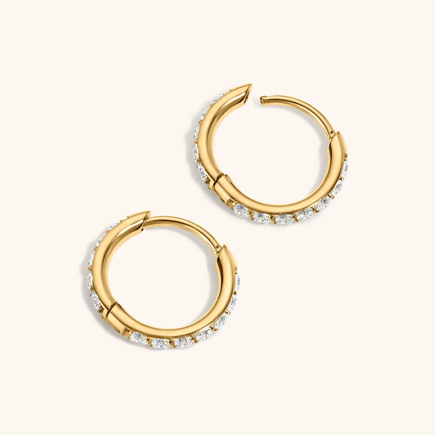 Mini Eternity Hoop Earrings in Titanium sold by Maison Miru product image thumbnail 3