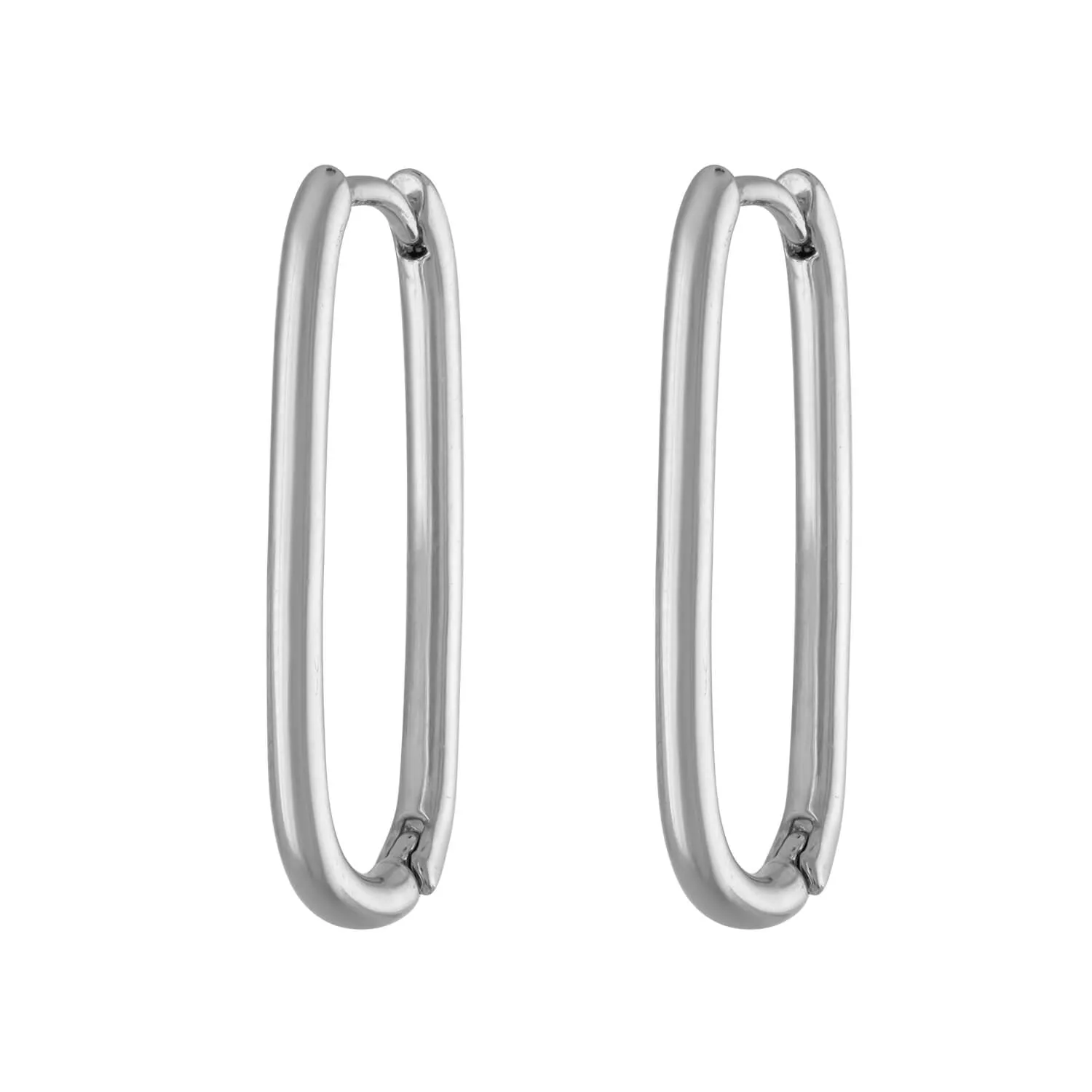 Sample Item: Halo Oval Hoop Earrings in Sterling Silver sold by Maison Miru