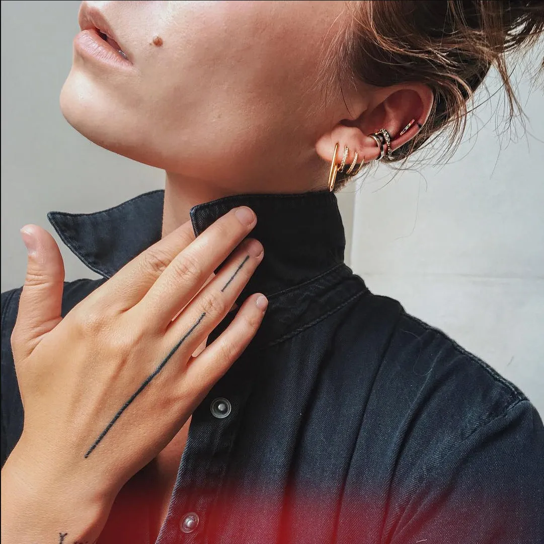 Sample Item: Halo Oval Hoop Earrings in Sterling Silver sold by Maison Miru product image thumbnail 3