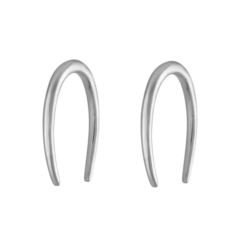 Sample Item: Large Whisper Open Hoop Earrings in Sterling Silver - 16G sold by Maison Miru