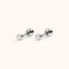 Tiny Crystal Studs in Titanium sold by Maison Miru