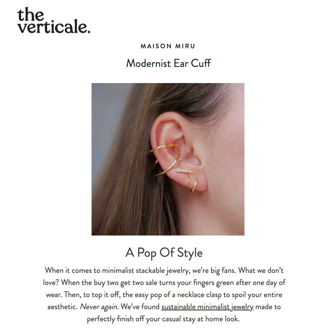 Modernist Ear Cuff sold by Maison Miru product image thumbnail 5