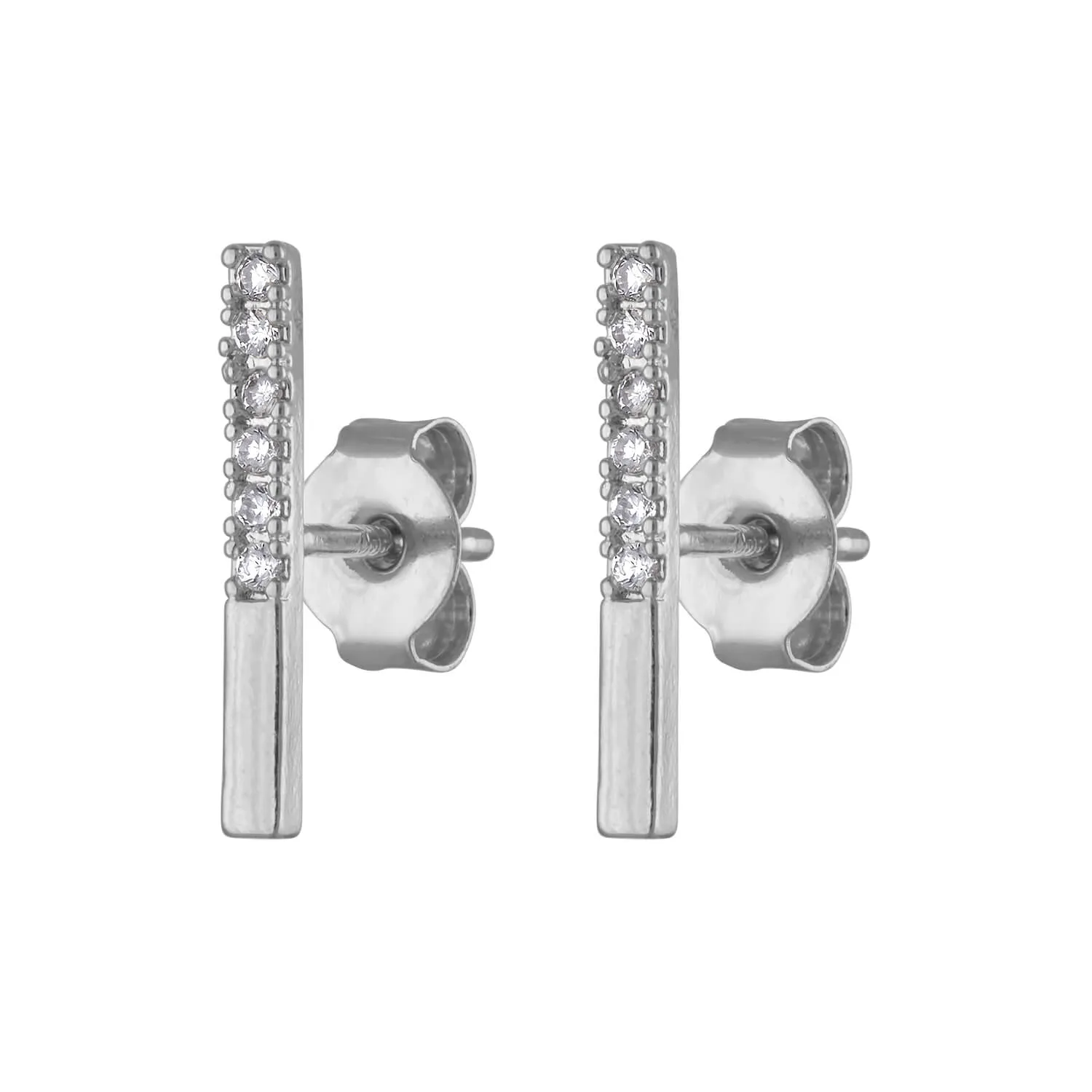 Sample Item: Pave Bar Studs in Sterling Silver sold by Maison Miru