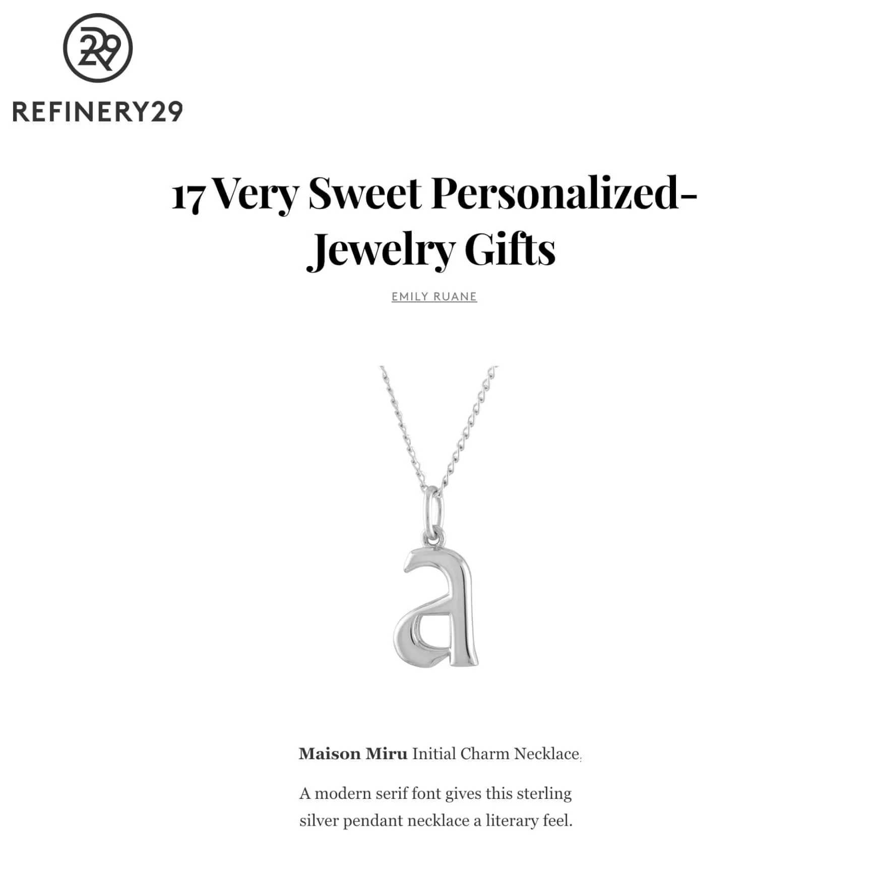Initial Charm Necklace in Sterling Silver sold by Maison Miru product image thumbnail 3
