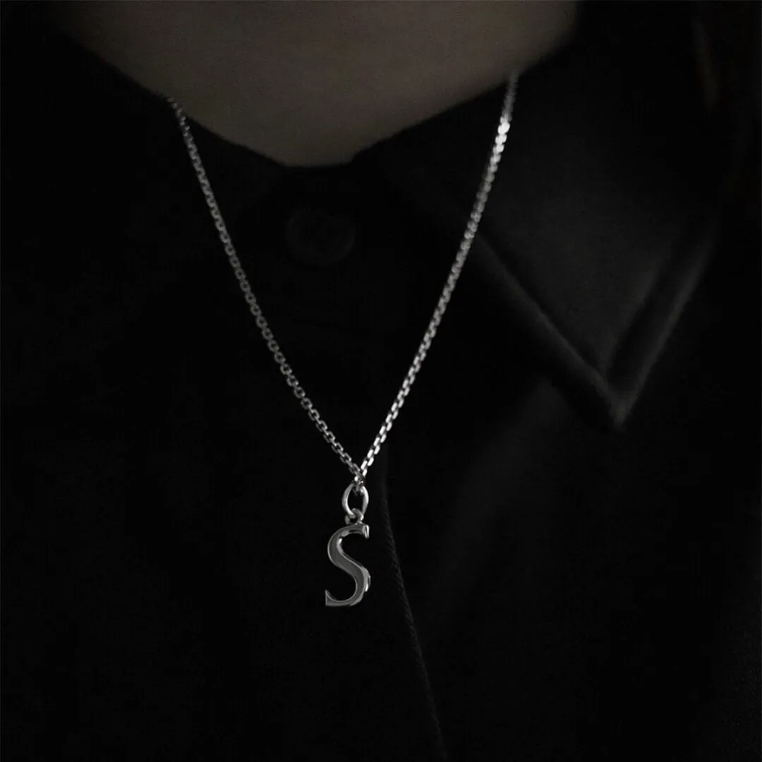 Initial Charm Necklace in Sterling Silver sold by Maison Miru product image thumbnail 4