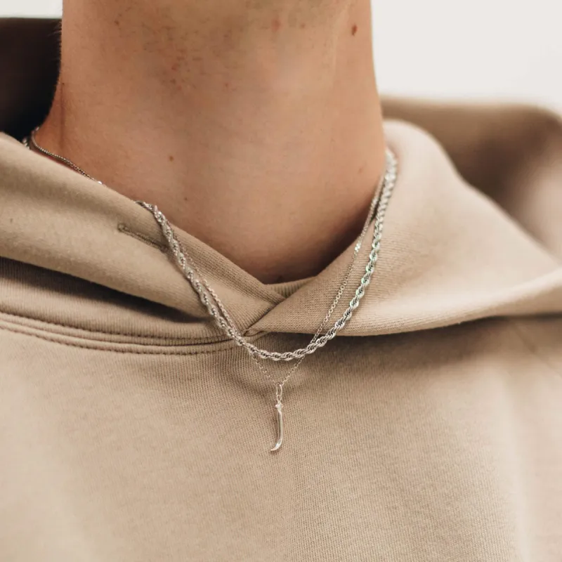 Initial Charm Necklace in Sterling Silver sold by Maison Miru