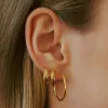 Classic 1" Hoops in Titanium sold by Maison Miru