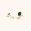 Jade and White Topaz Nap Earrings sold by Maison Miru