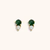 Jade and White Topaz Nap Earrings sold by Maison Miru