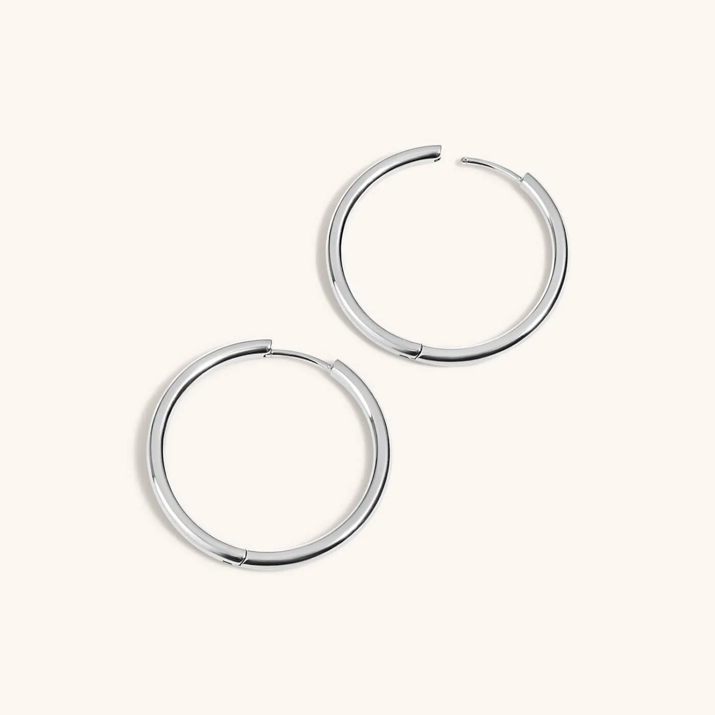 Classic 1" Hoops in Sterling Silver sold by Maison Miru product image thumbnail 4