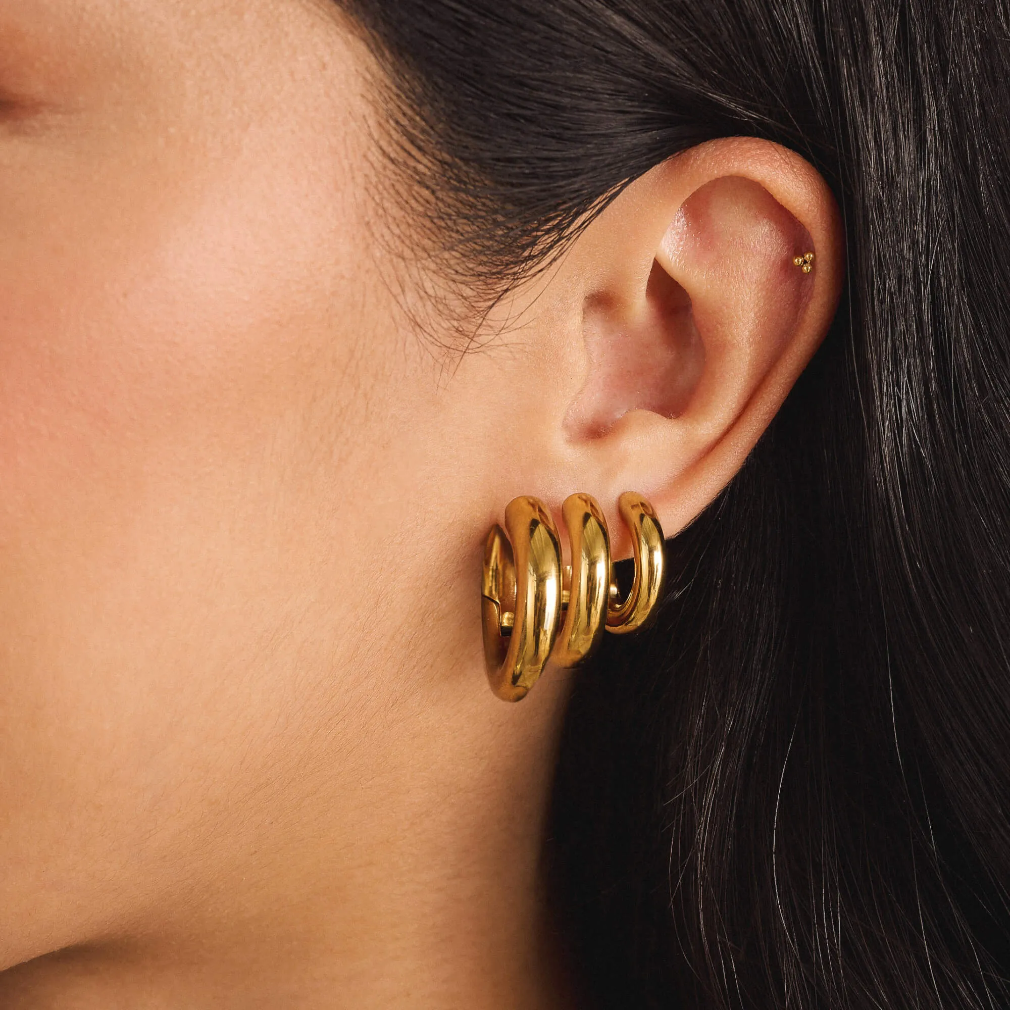 Micro Every Body Hoops in Titanium sold by Maison Miru product image thumbnail 3