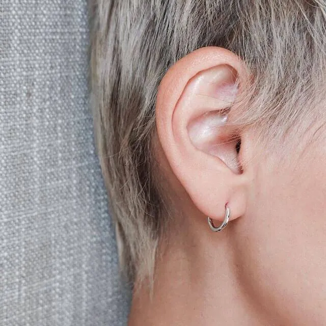 Classic Huggie Hoops in Sterling Silver sold by Maison Miru product image thumbnail 3