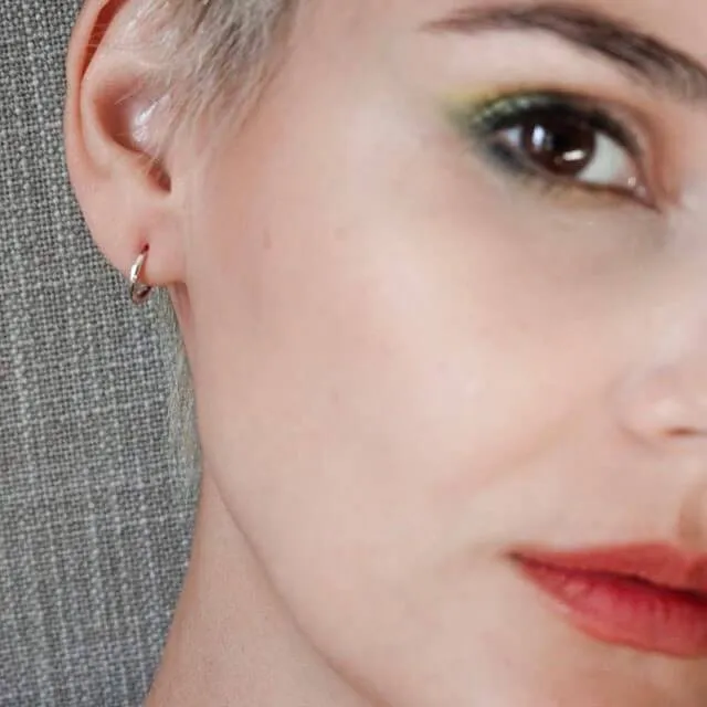 Classic Huggie Hoops in Sterling Silver sold by Maison Miru product image thumbnail 5